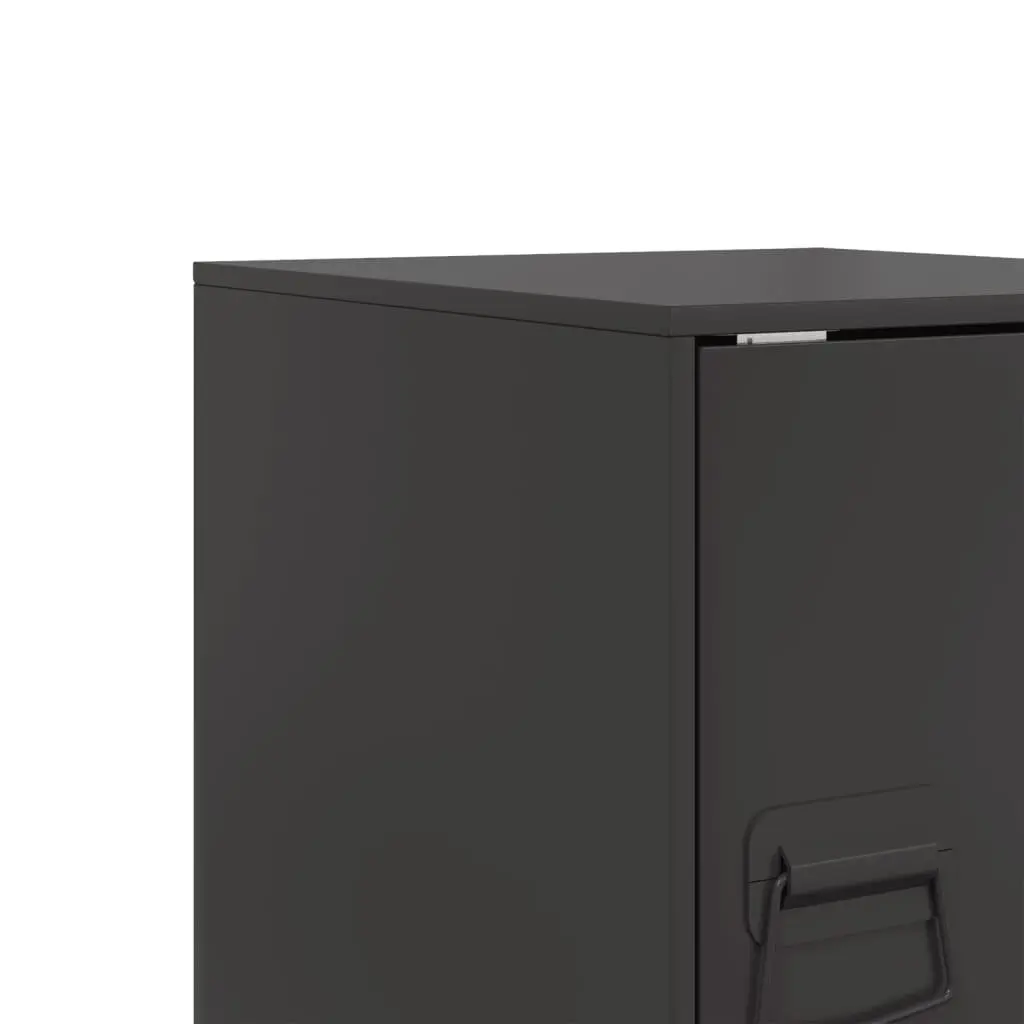 Bedside Tables Cold-rolled Steel 34.5 x 39 x 44 cm Black 2 Pieces
