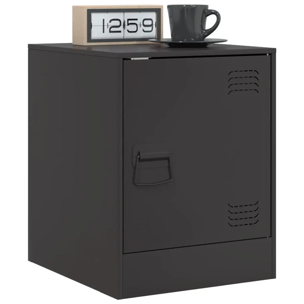 Bedside Tables Cold-rolled Steel 34.5 x 39 x 44 cm Black 2 Pieces