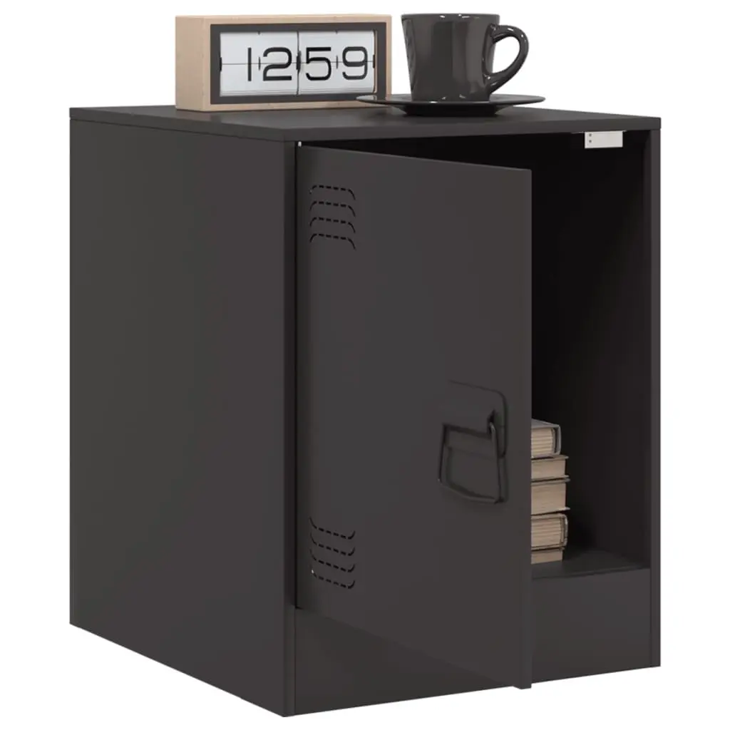 Bedside Tables Cold-rolled Steel 34.5 x 39 x 44 cm Black 2 Pieces