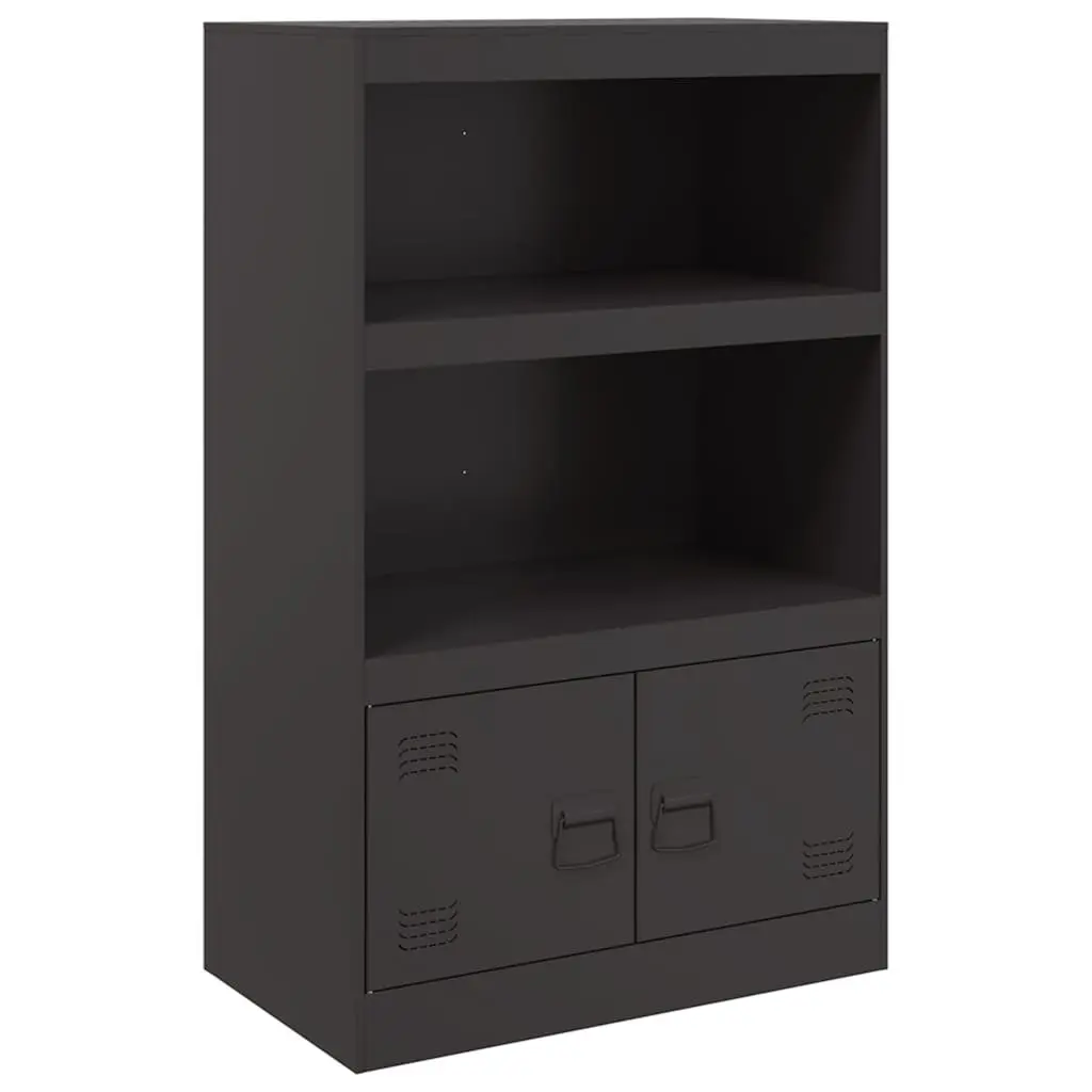 Sideboard Cold-Rolled Steel 67x39x107 cm Black Storage Cabinet Buffet Furniture