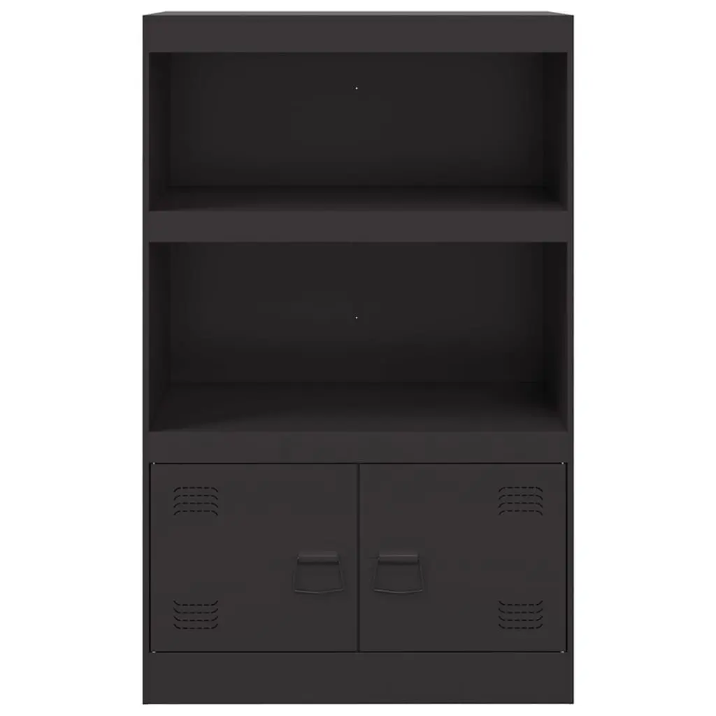 Sideboard Cold-Rolled Steel 67x39x107 cm Black Storage Cabinet Buffet Furniture