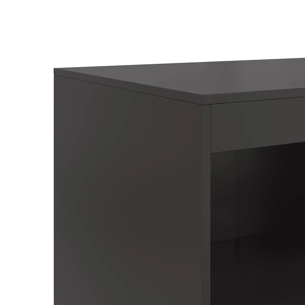 Sideboard Cold-Rolled Steel 67x39x107 cm Black Storage Cabinet Buffet Furniture