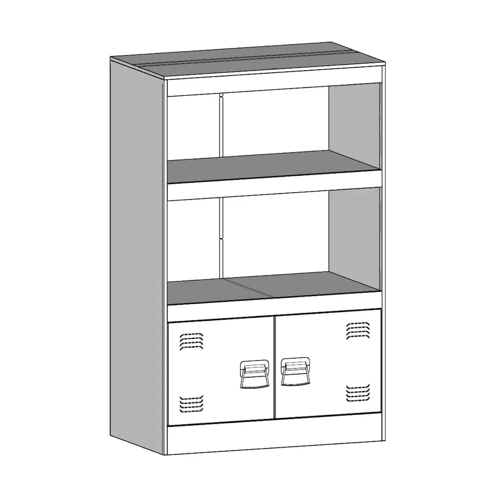 Sideboard Cold-Rolled Steel 67x39x107 cm Black Storage Cabinet Buffet Furniture