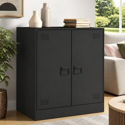 Sturdy Black Sideboard with 67x39x73 cm Dimensions