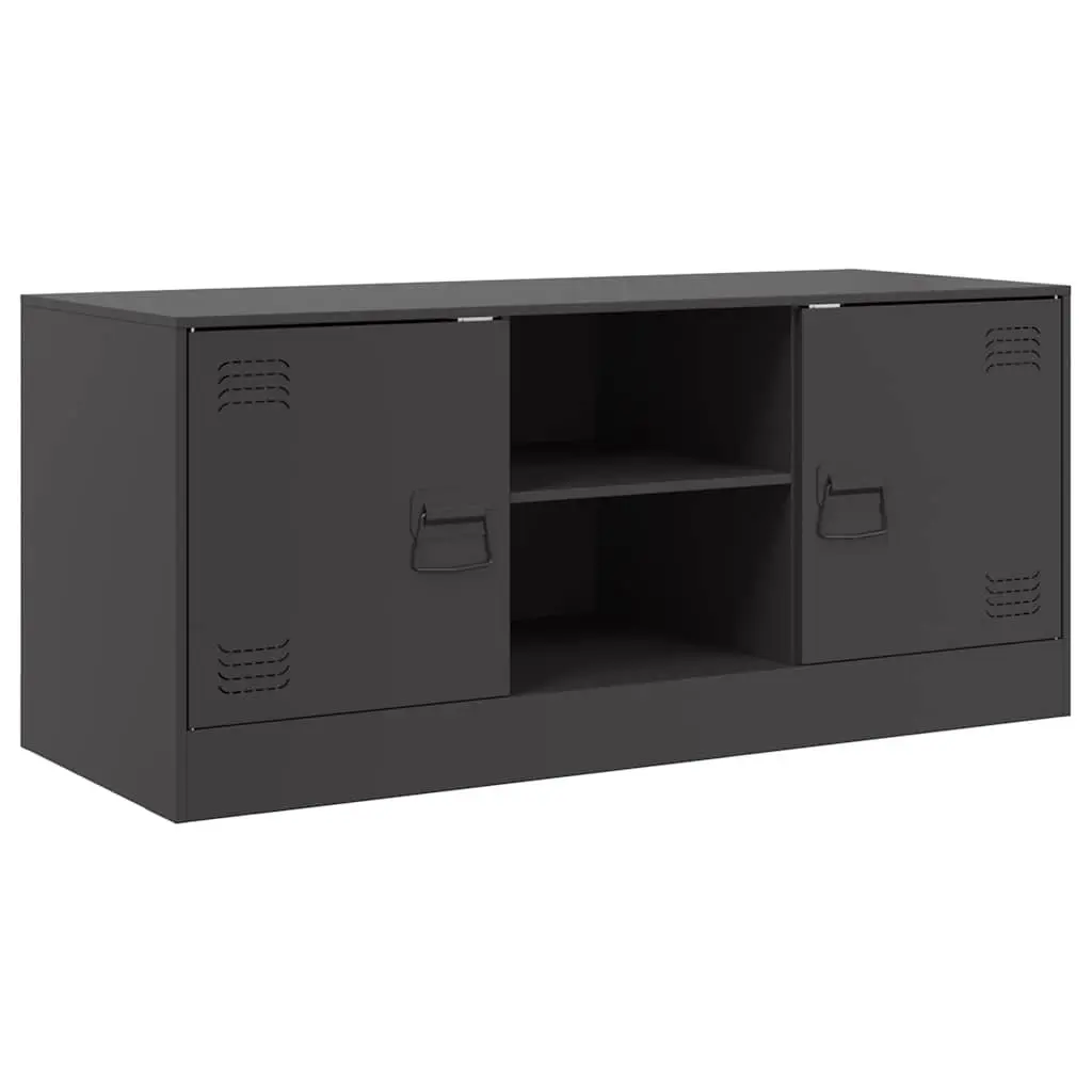 TV Cabinet Steel Frame 99x39x44cm Black