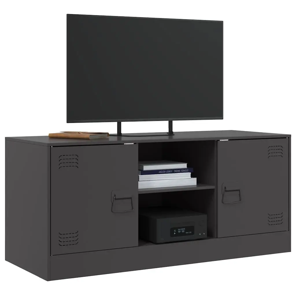 TV Cabinet Steel Frame 99x39x44cm Black