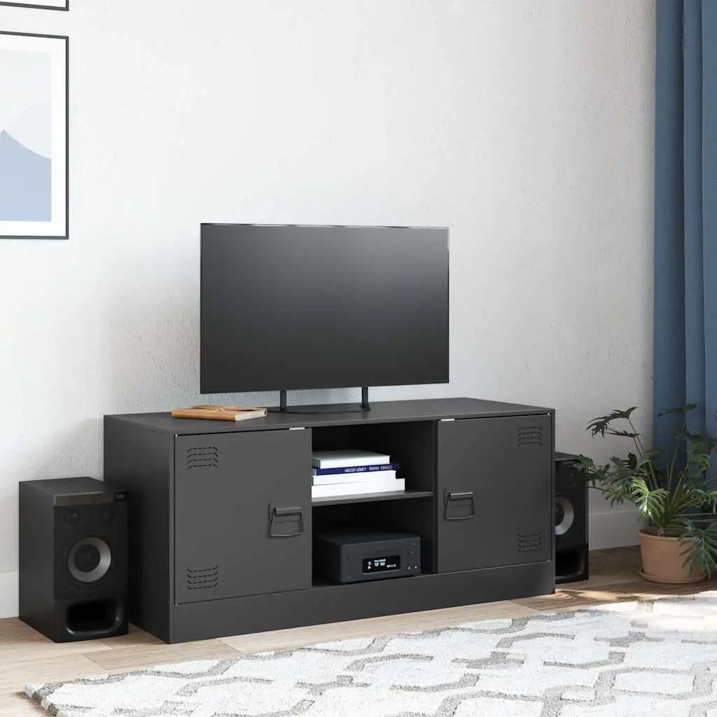 TV Cabinet Steel Frame 99x39x44cm Black