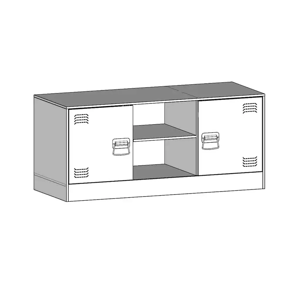 TV Cabinet Steel Frame 99x39x44cm Black