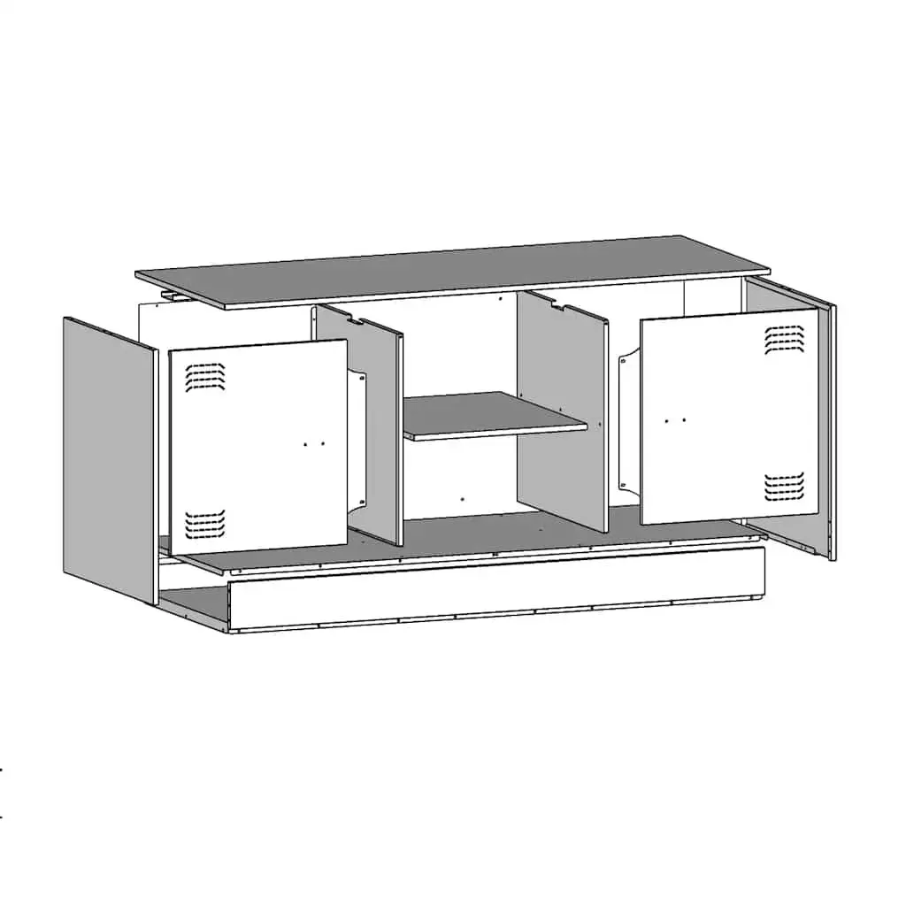 TV Cabinet Steel Frame 99x39x44cm Black