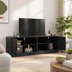 Premium Black TV Cabinet Set – 2 Units for Storage