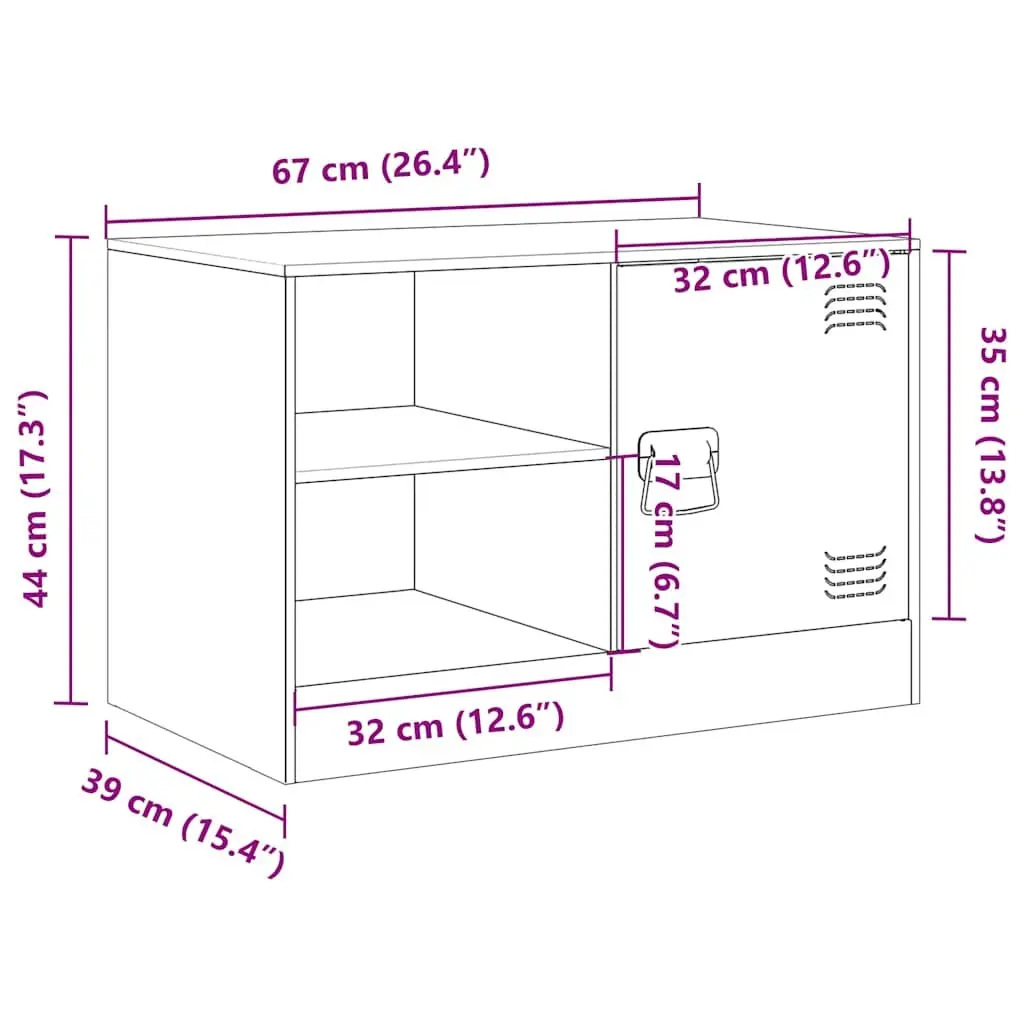 TV Cabinet 2 Pieces Black 67x39x44 cm Storage Unit Display Furniture