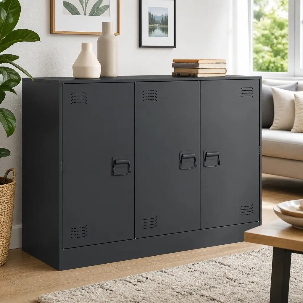Sideboard Steel Frame 99 x 39 x 73 cm Anthracite