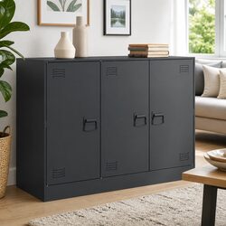 Sideboard Anthracite Storage Cabinet Steel Frame Living Room Furniture