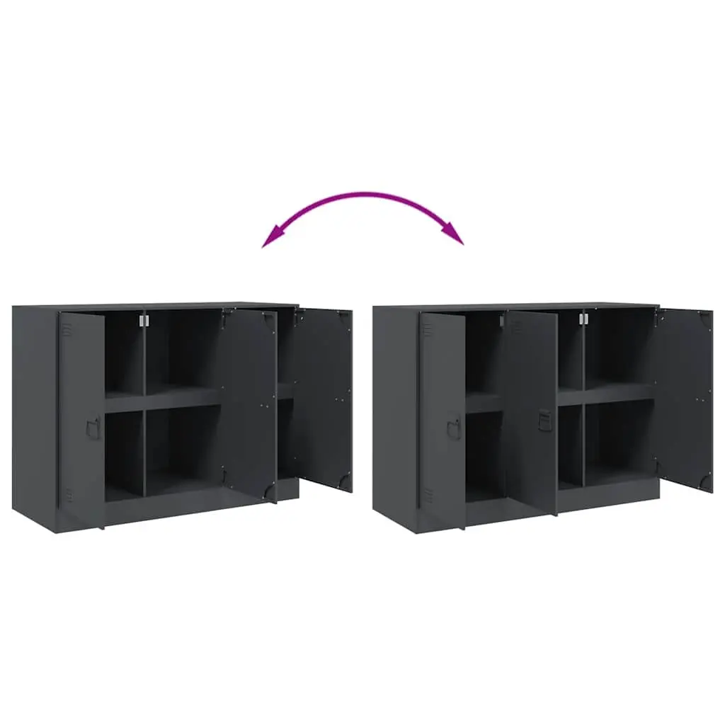 Sideboard Steel Frame 99 x 39 x 73 cm Anthracite