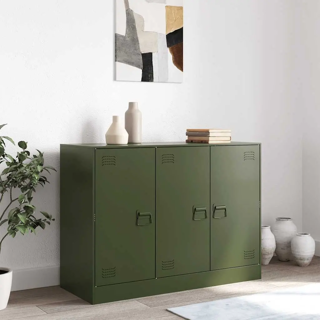 Olive Green Sideboard Storage Cabinet