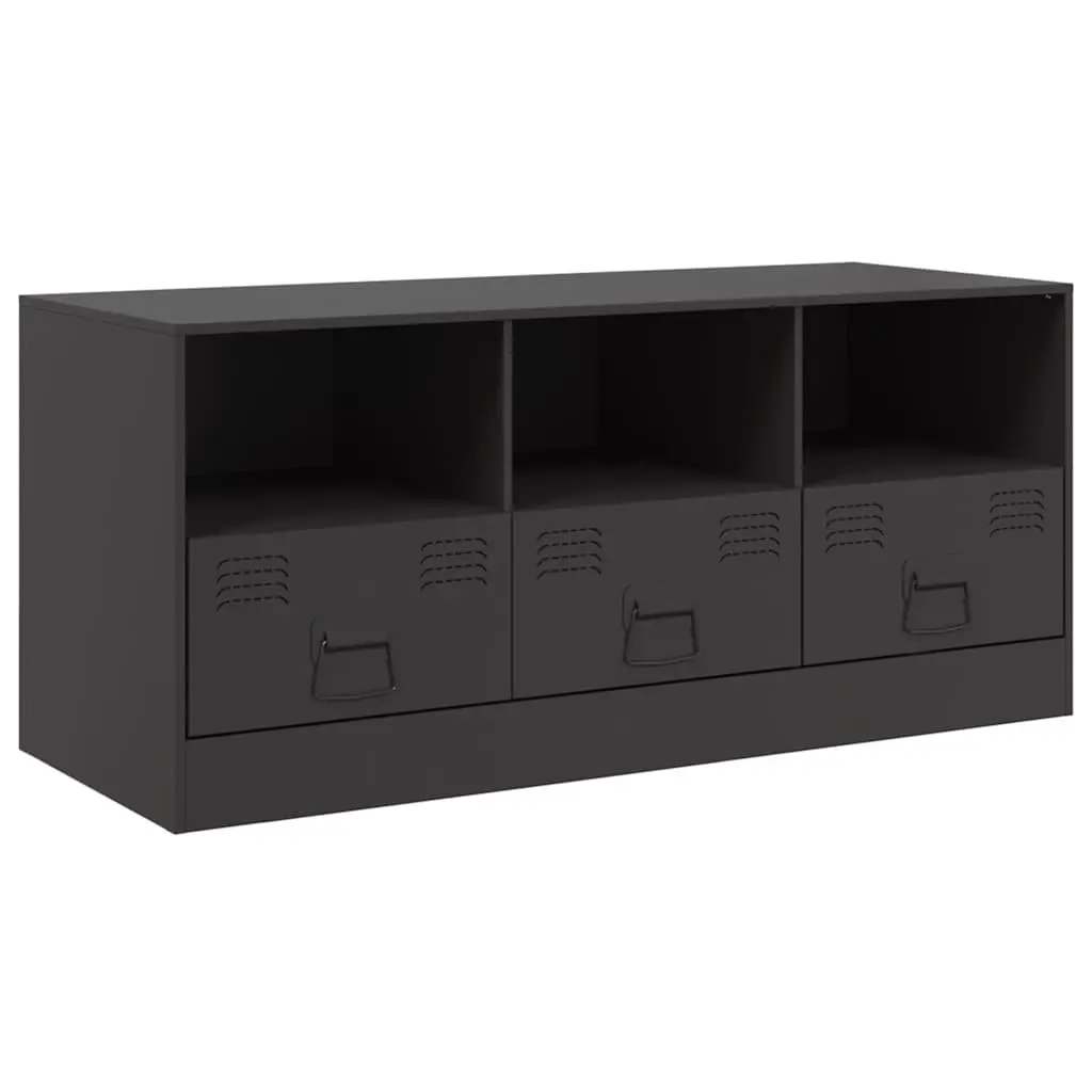 Black TV Cabinet Storage Unit 99x39x44 cm