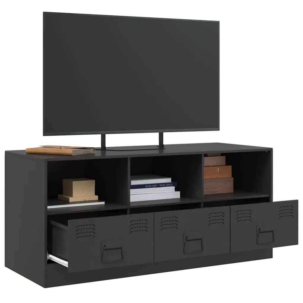 Black TV Cabinet Storage Unit 99x39x44 cm