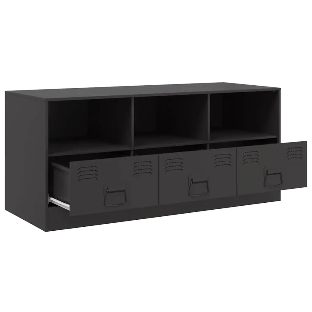 Black TV Cabinet Storage Unit 99x39x44 cm