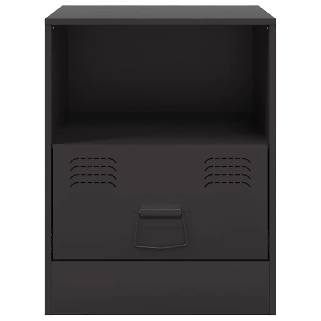 Bedside Cabinets 2pc Black Nightstand Storage Bedroom Furniture 34.5x39x44cm