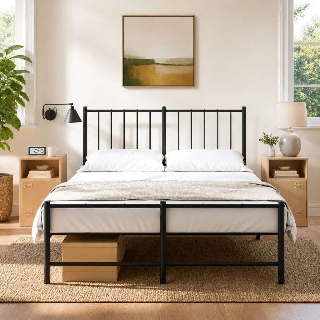 Bedside Cabinet Cold-Rolled Steel 34.5 x 39 x 62 cm Black 2 Piece