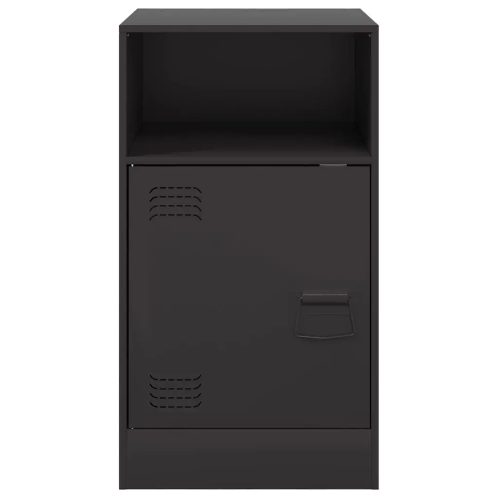 Bedside Cabinet Cold-Rolled Steel 34.5 x 39 x 62 cm Black 2 Piece