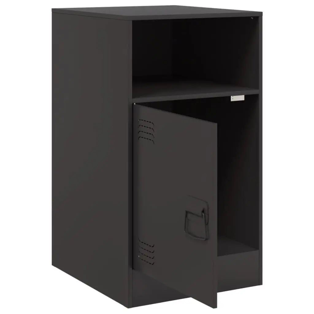 Bedside Cabinet Cold-Rolled Steel 34.5 x 39 x 62 cm Black 2 Piece