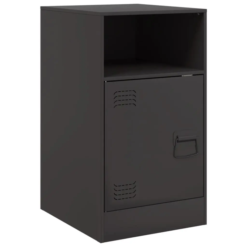 Bedside Cabinet Cold-Rolled Steel 34.5 x 39 x 62 cm Black 2 Piece