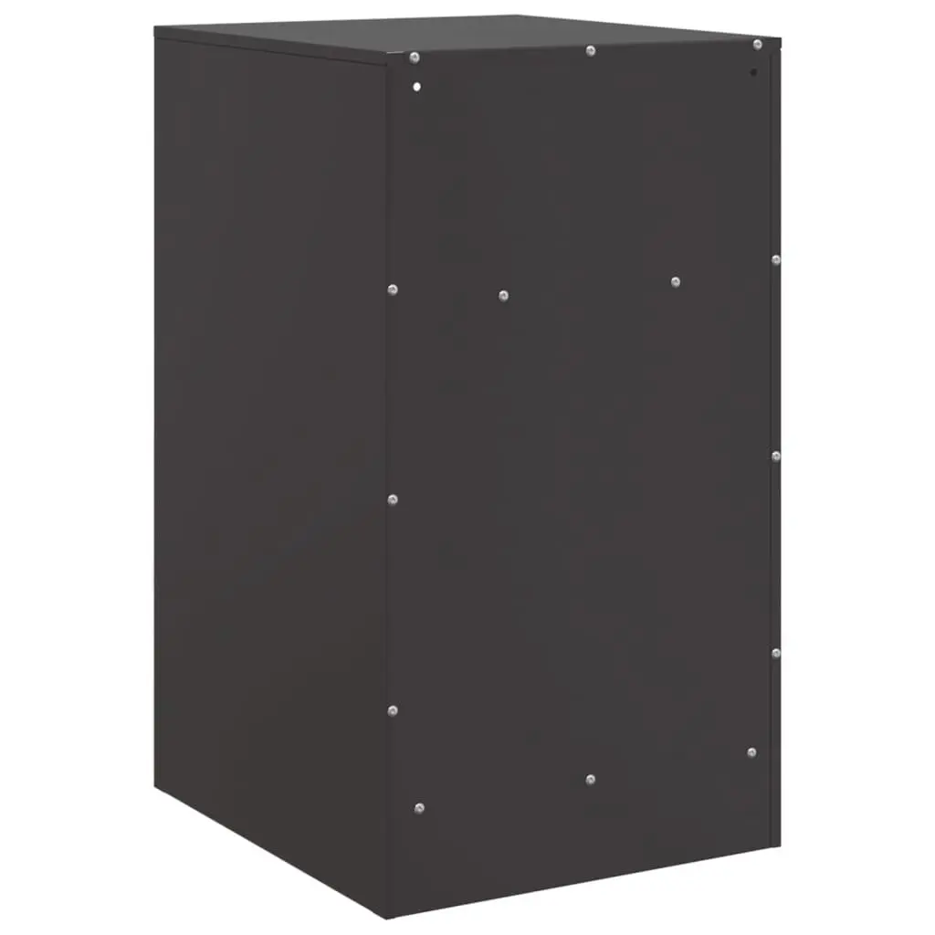 Bedside Cabinet Cold-Rolled Steel 34.5 x 39 x 62 cm Black 2 Piece