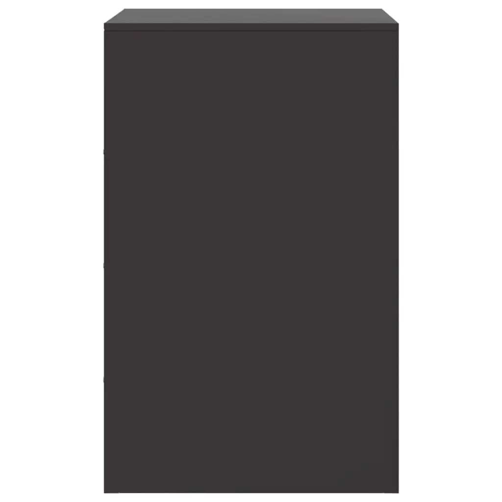 Bedside Cabinet Cold-Rolled Steel 34.5 x 39 x 62 cm Black 2 Piece