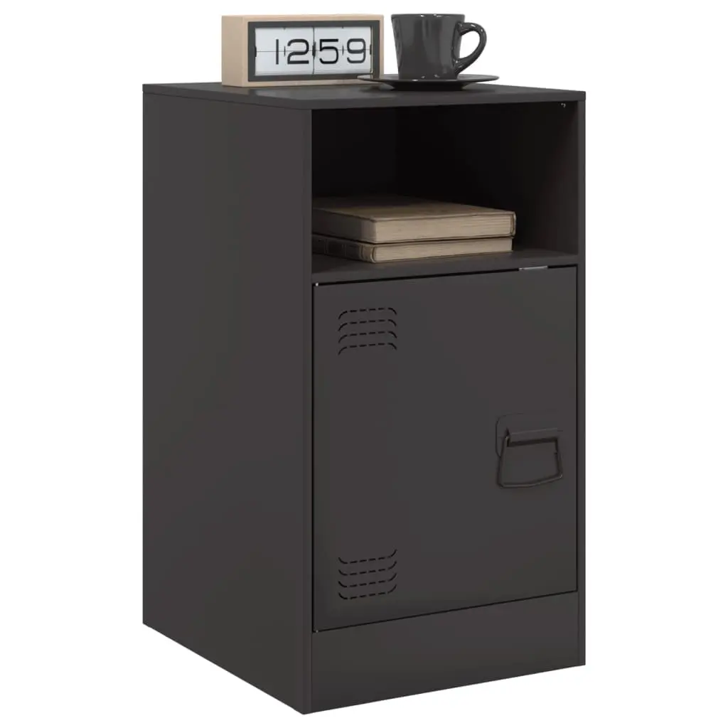 Bedside Cabinet Cold-Rolled Steel 34.5 x 39 x 62 cm Black 2 Piece