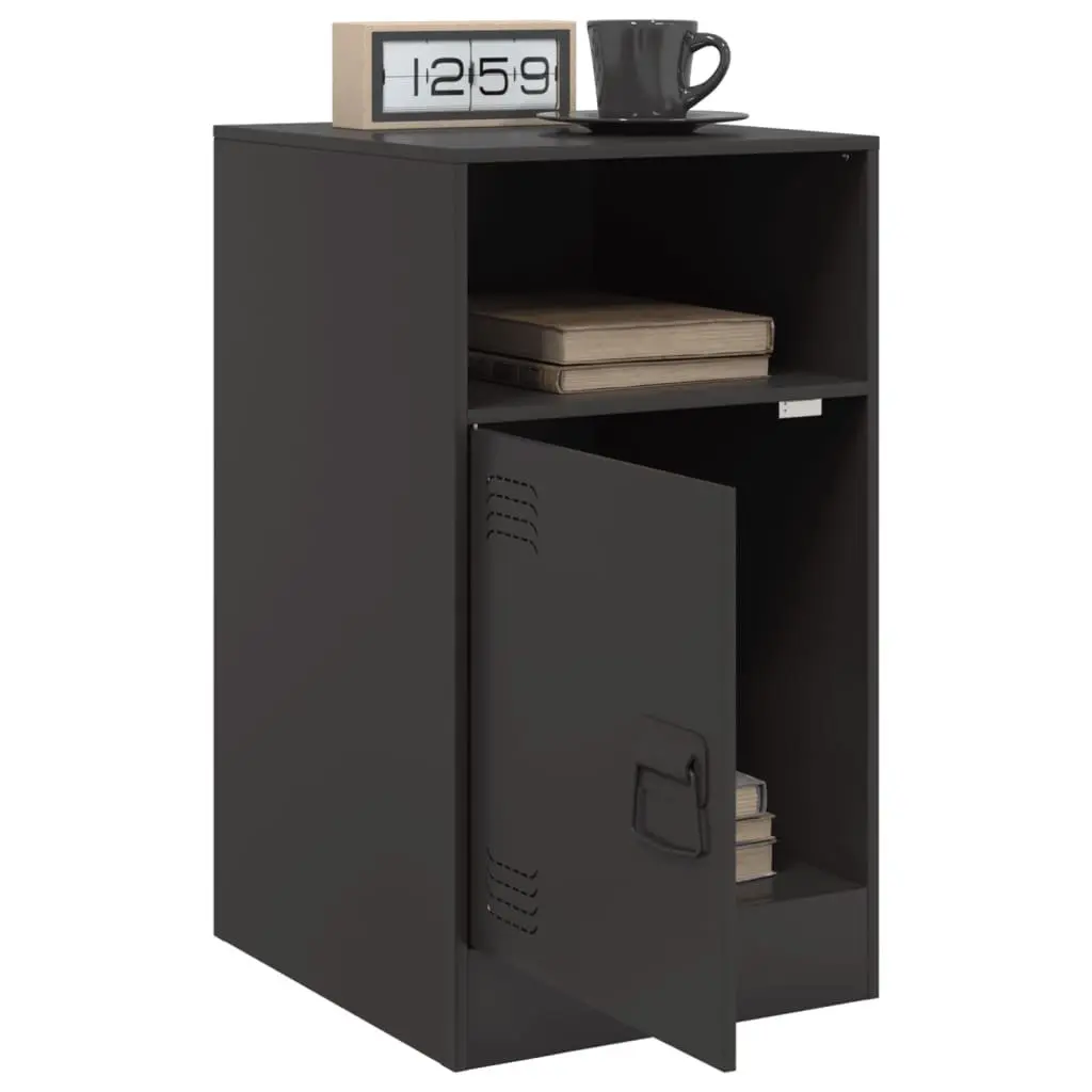 Bedside Cabinet Cold-Rolled Steel 34.5 x 39 x 62 cm Black 2 Piece