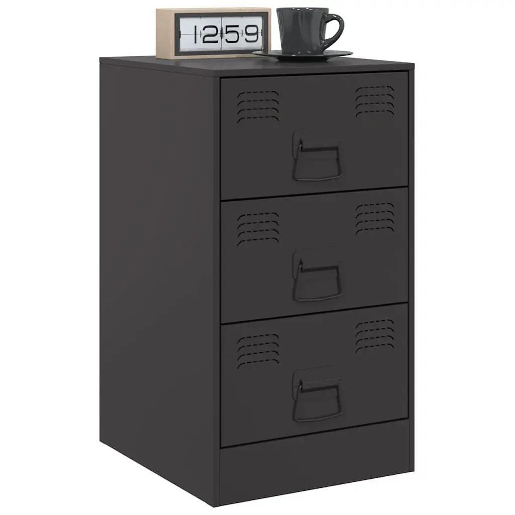 Bedside Cabinets Steel 34.5x39x62cm Black 2 Pieces