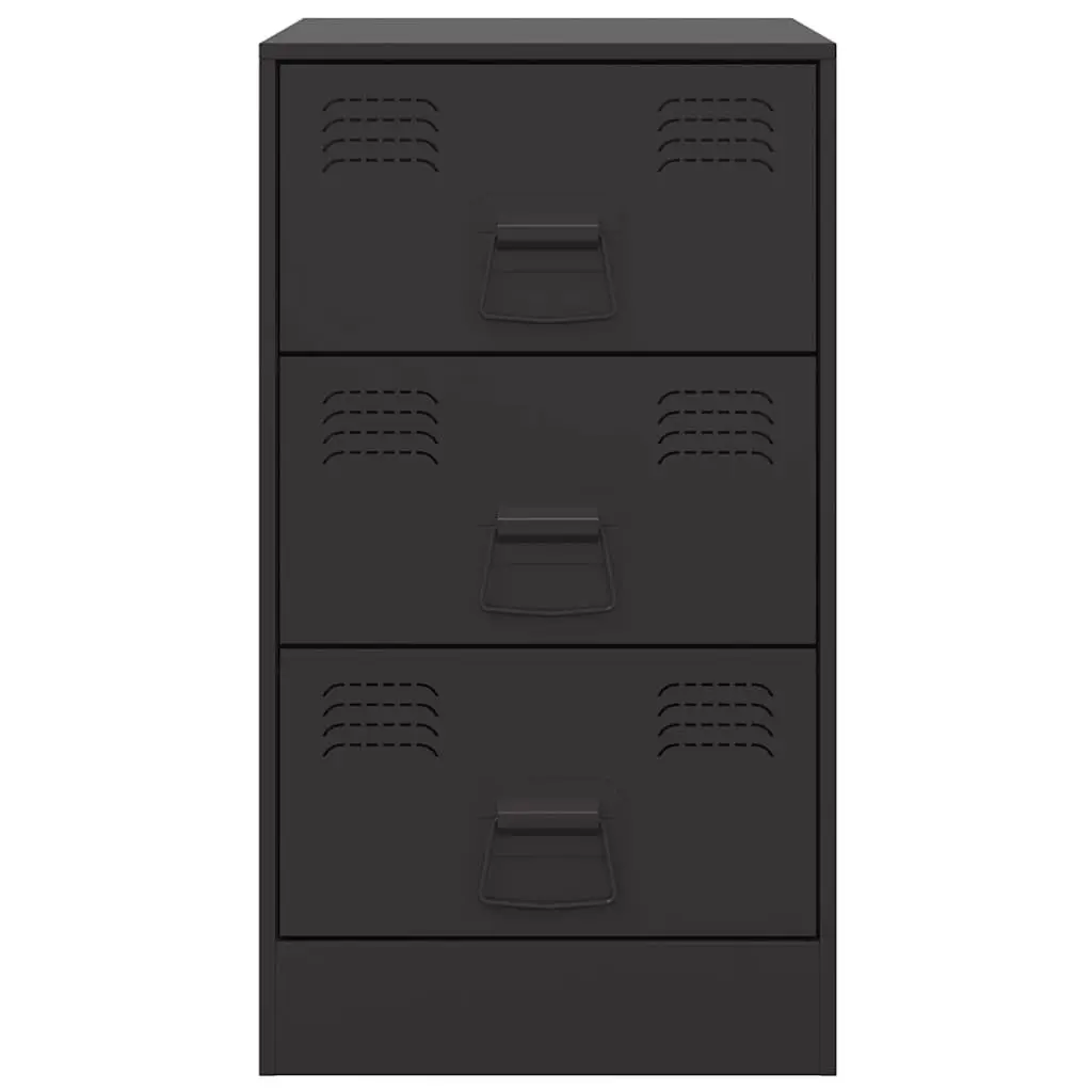 Bedside Cabinets Steel 34.5x39x62cm Black 2 Pieces