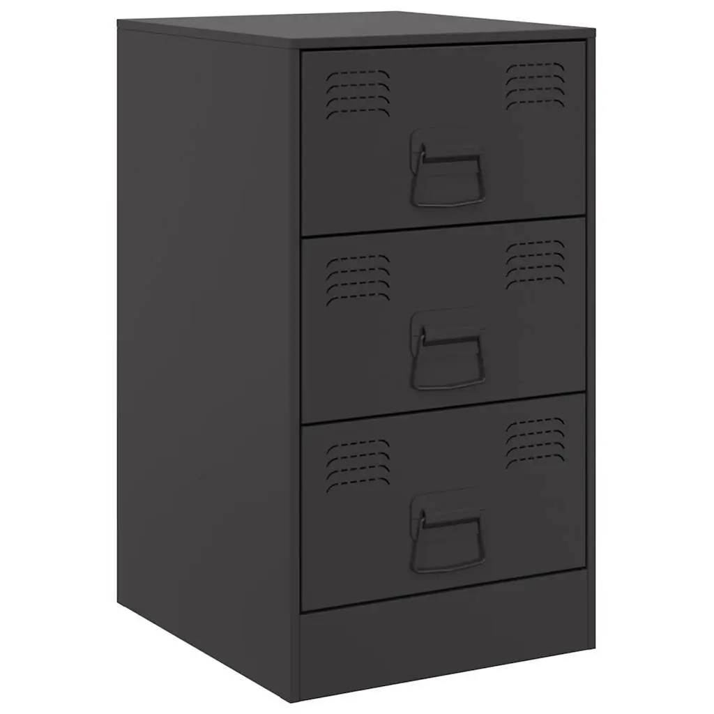 Bedside Cabinets Steel 34.5x39x62cm Black 2 Pieces