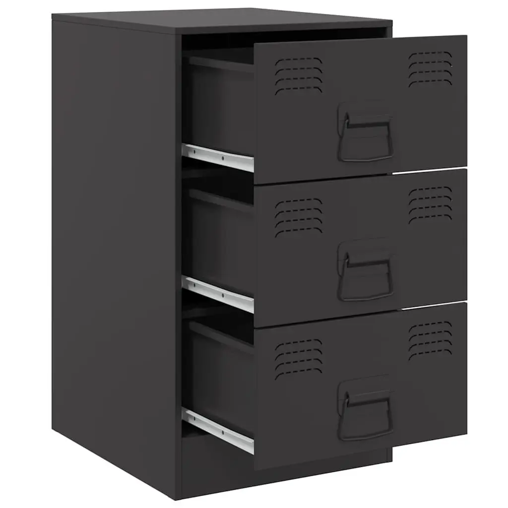Bedside Cabinets Steel 34.5x39x62cm Black 2 Pieces