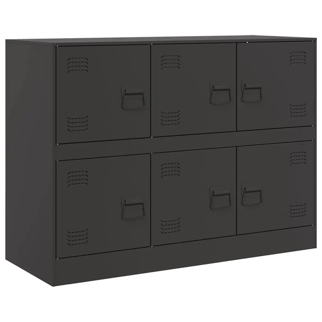 Black Sideboard with Steel Frame for Storage