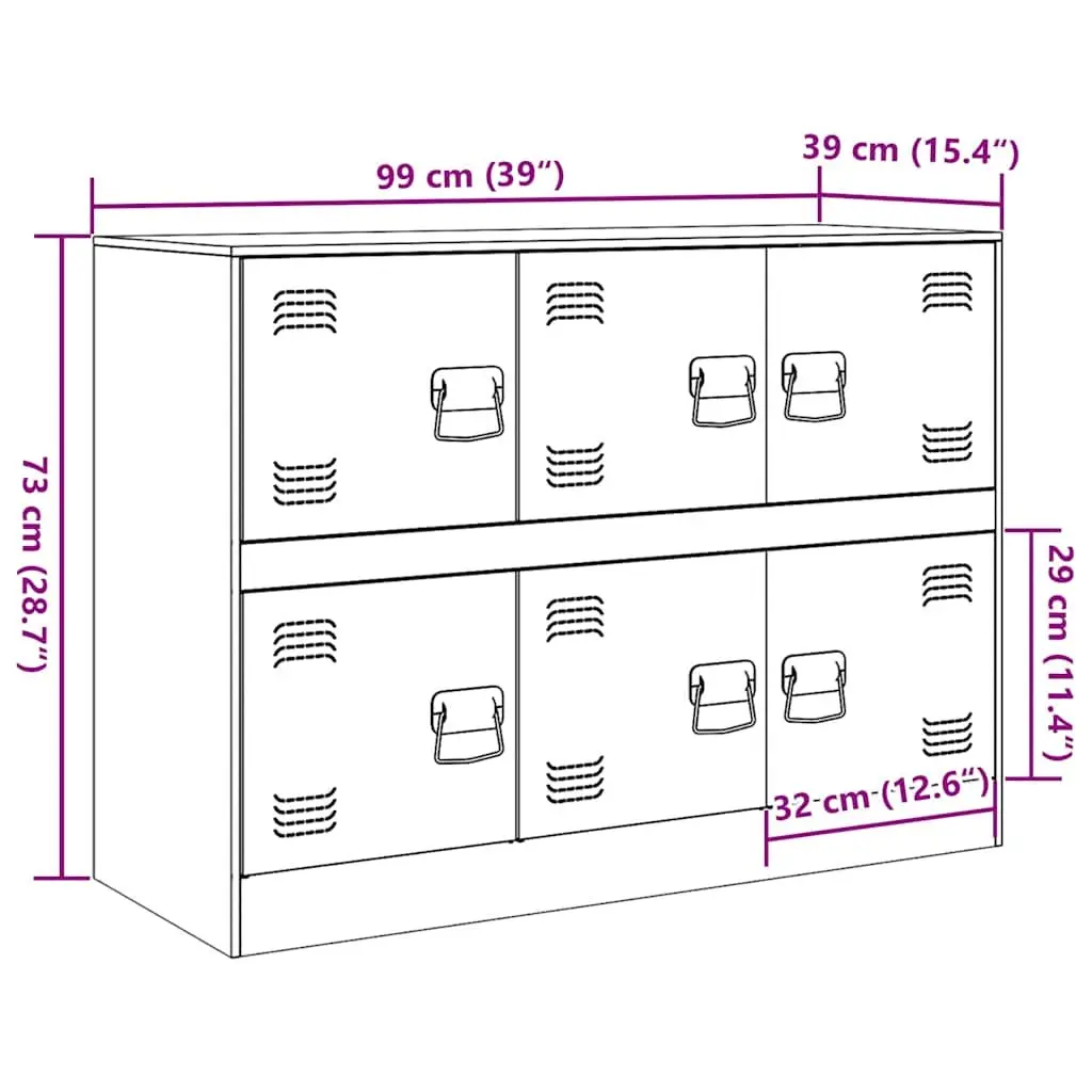 Black Sideboard with Steel Frame for Storage