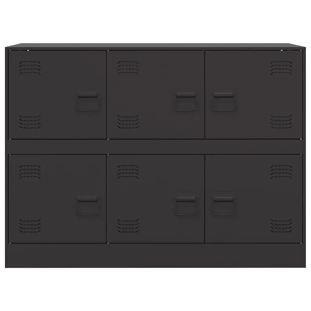 Black Sideboard with Steel Frame for Storage
