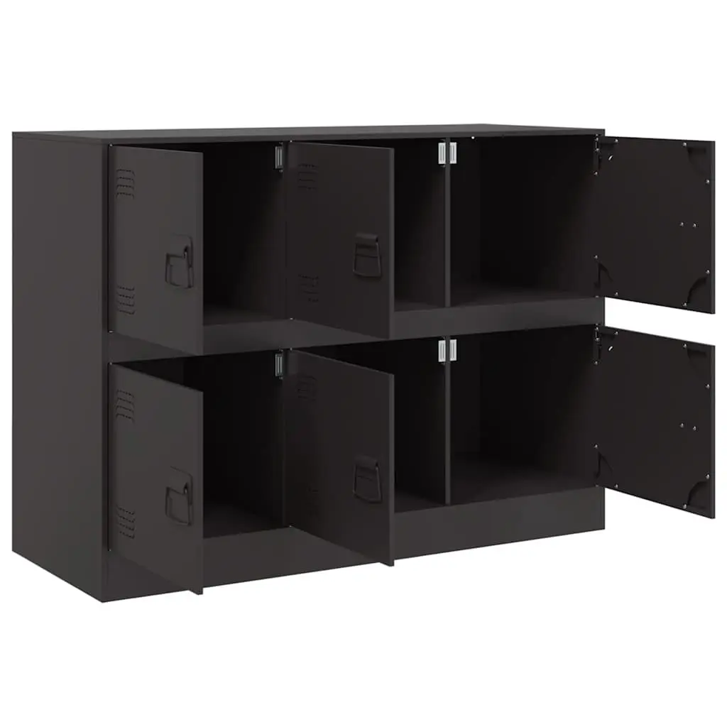 Black Sideboard with Steel Frame for Storage