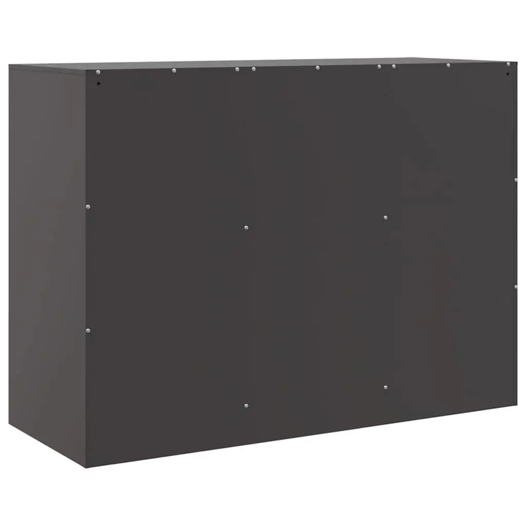 Black Sideboard with Steel Frame for Storage