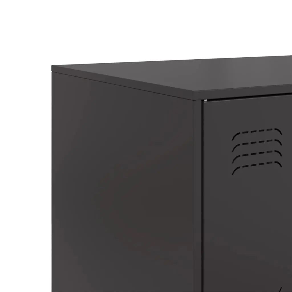 Black Sideboard with Steel Frame for Storage