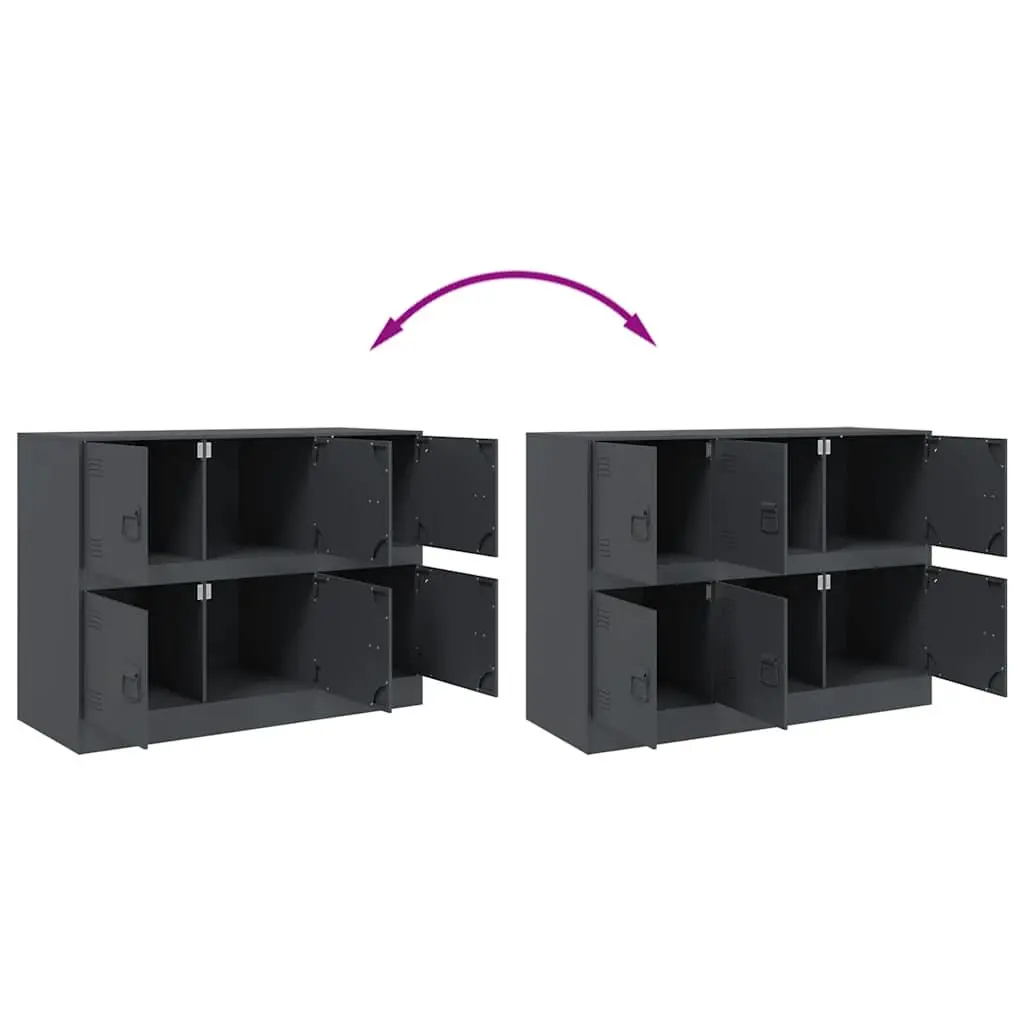 Sideboard Cold-rolled Steel 99x39x73cm Anthracite Storage Cabinet