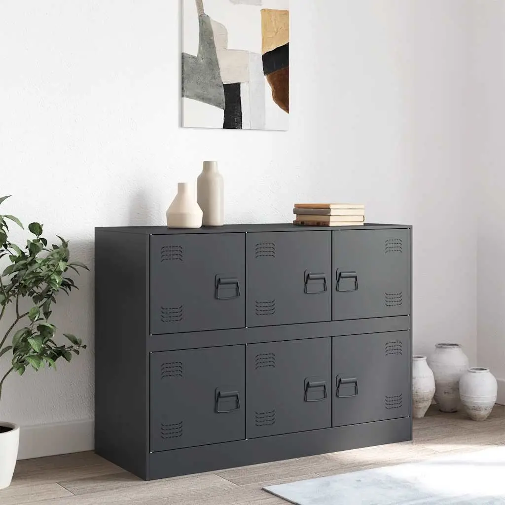 Sideboard Cold-rolled Steel 99x39x73cm Anthracite Storage Cabinet