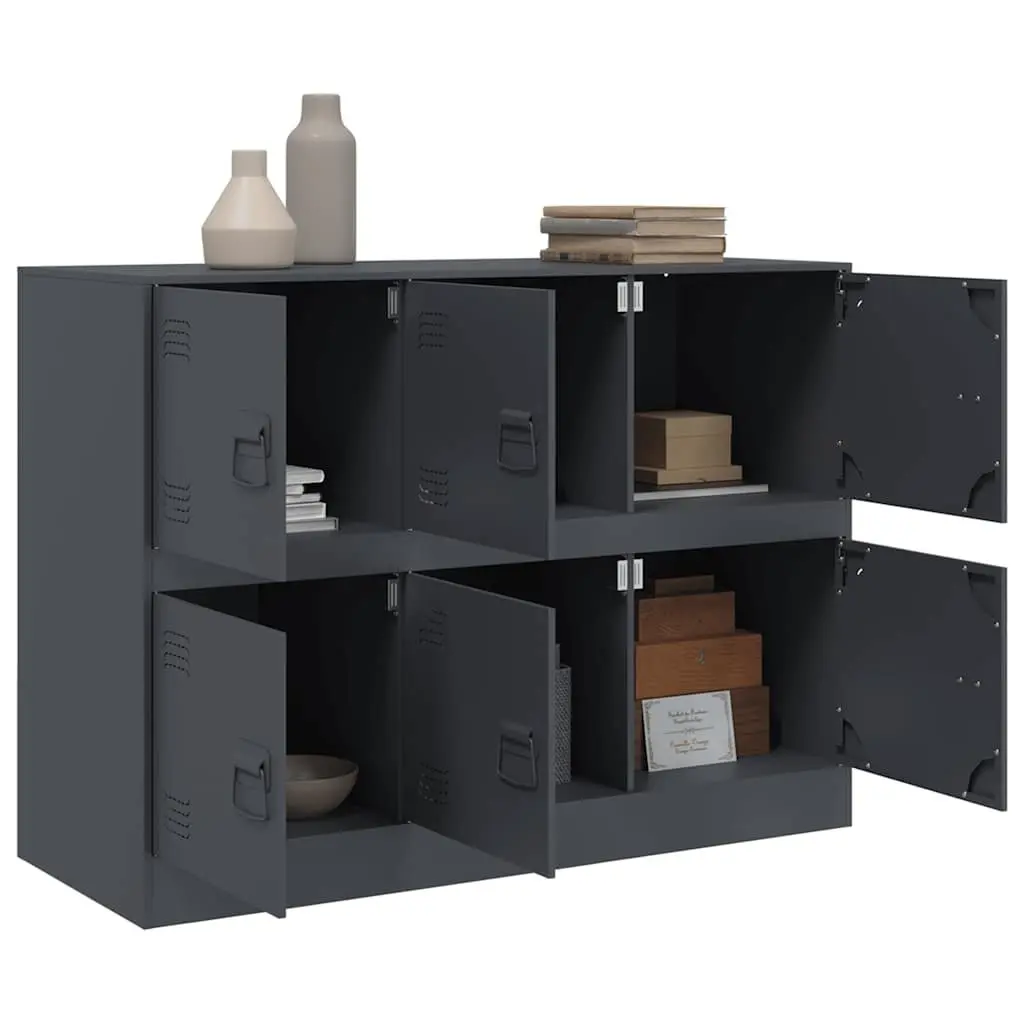 Sideboard Cold-rolled Steel 99x39x73cm Anthracite Storage Cabinet