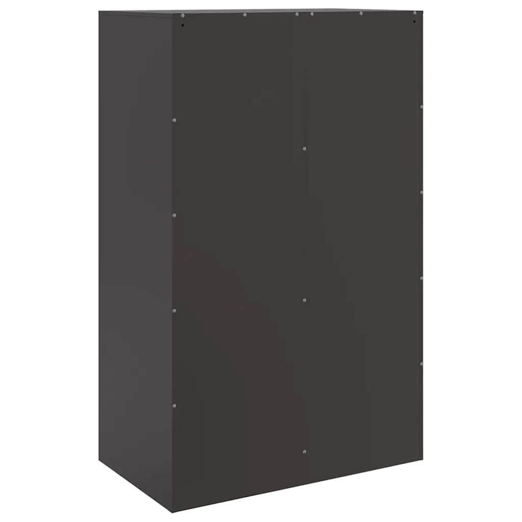 Black Highboard Cabinet with Durable Steel Frame