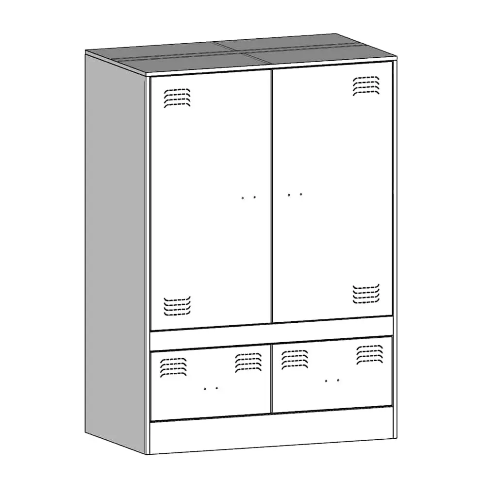 Black Highboard Cabinet with Durable Steel Frame