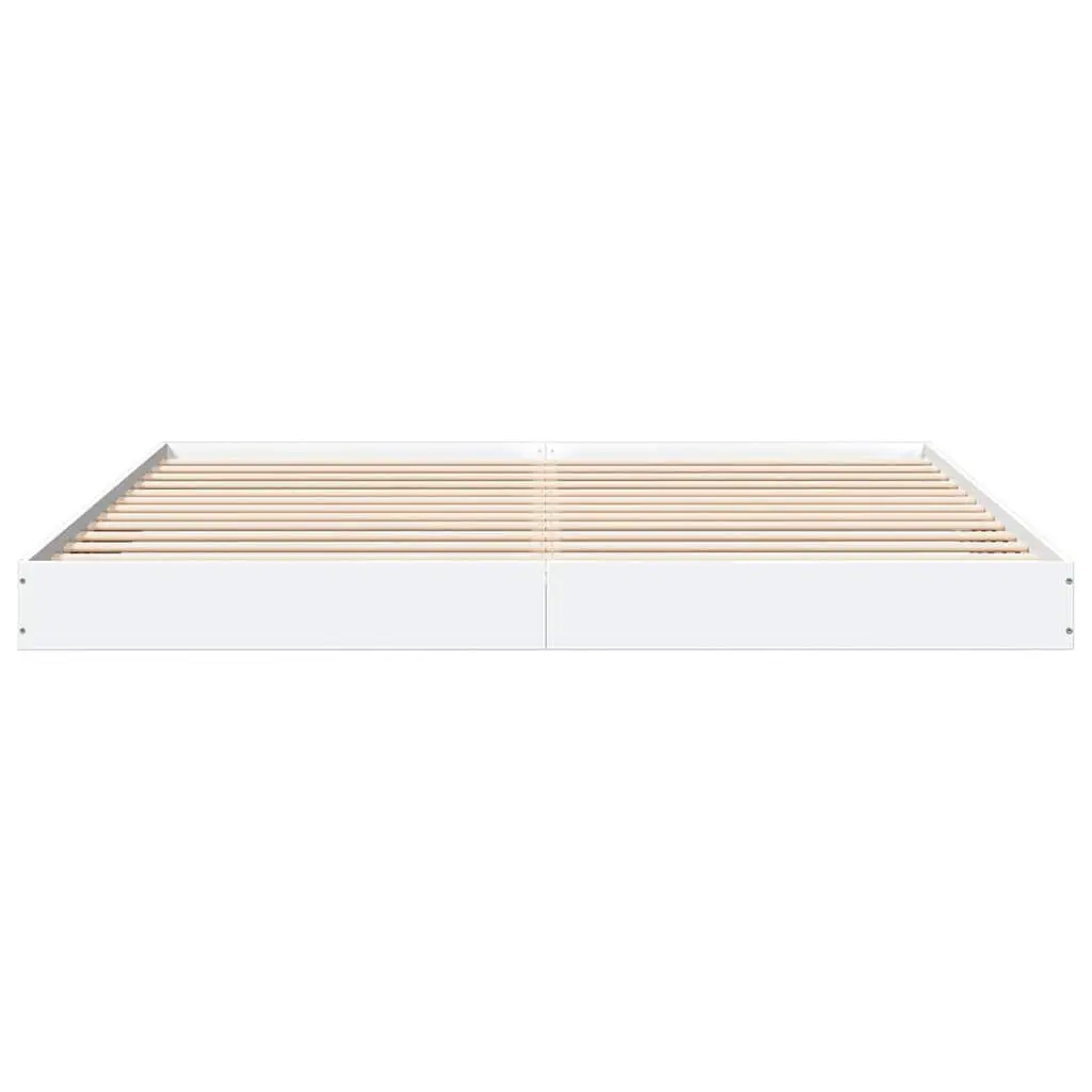White Bed Frame 180x200 cm with Slatted Base