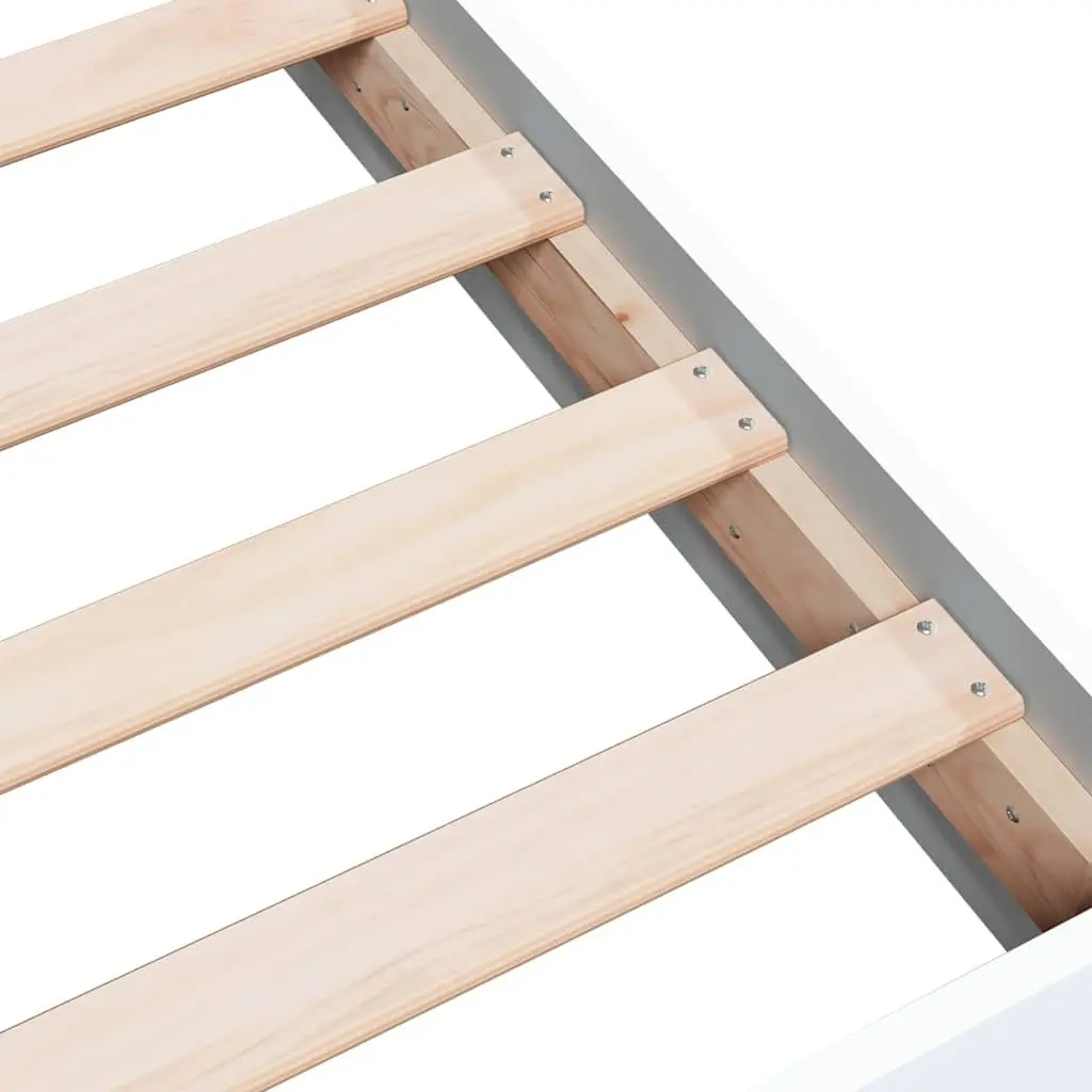 White Bed Frame 180x200 cm with Slatted Base