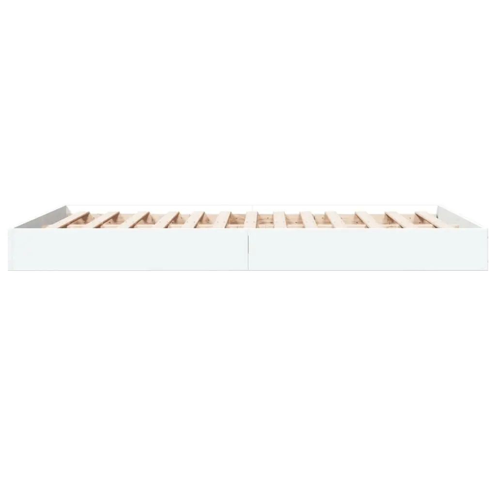 Bed Frame 135x190 cm White Engineered Wood