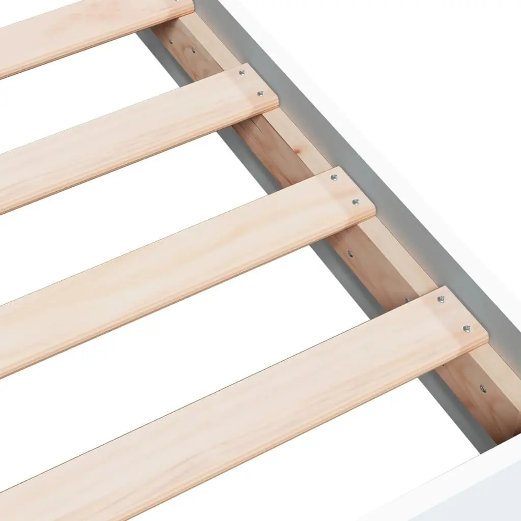 Bed Frame 135x190 cm White Engineered Wood